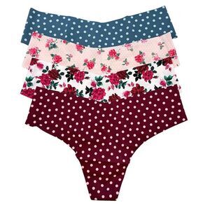 Victoria's Secret Thong Panties Womens Large L No Show LOT OF 4 VS Panty